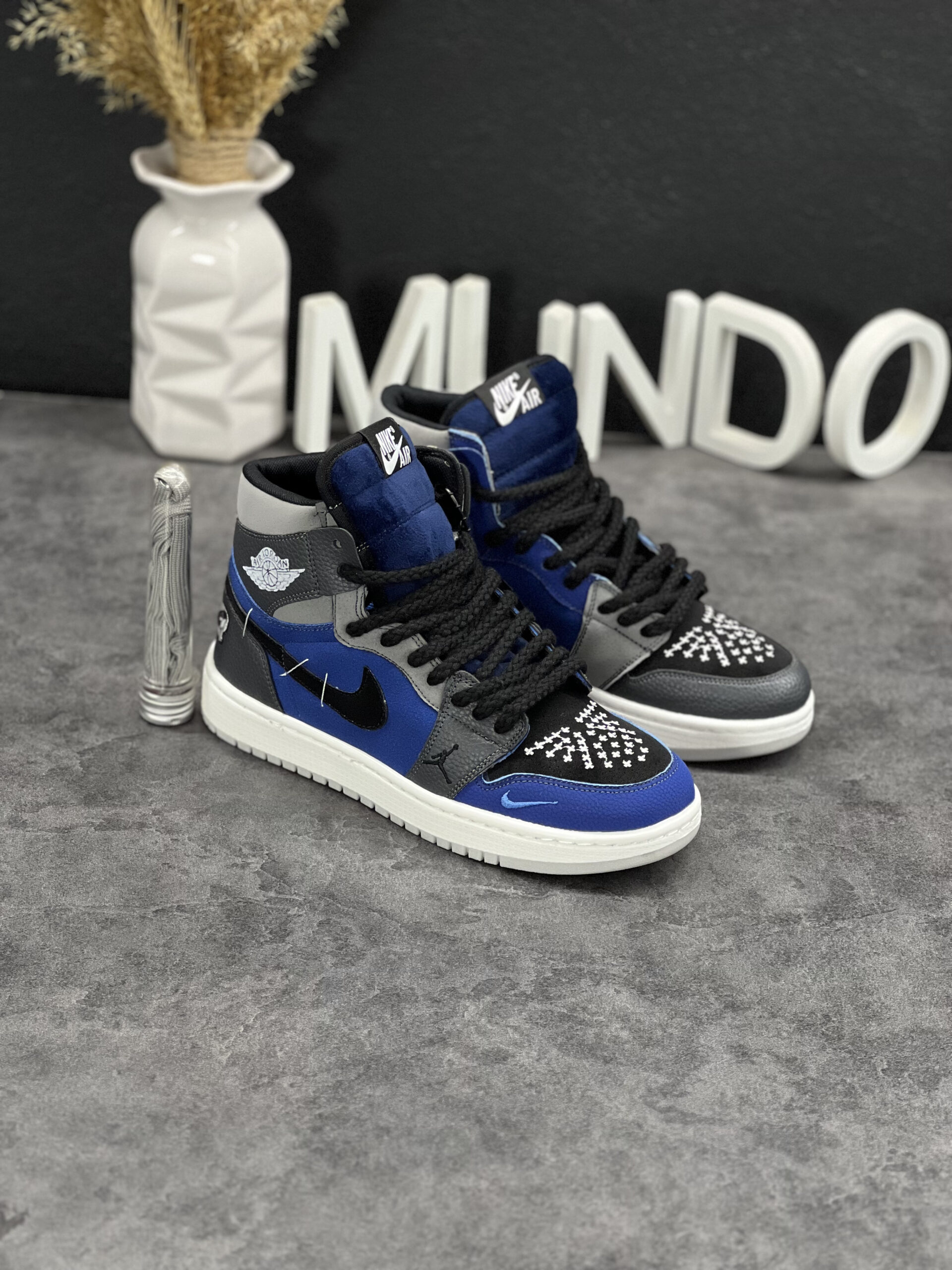 IMG_4411 کتونی نایک ایر جردن 1 ودوو آبی ساق بلند - Nike Air Jordan 1 Voodoo Blue - Image 5