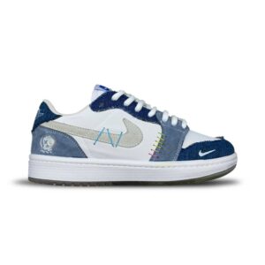 کتونی ودوو سفید آبی لی زیره چاپی