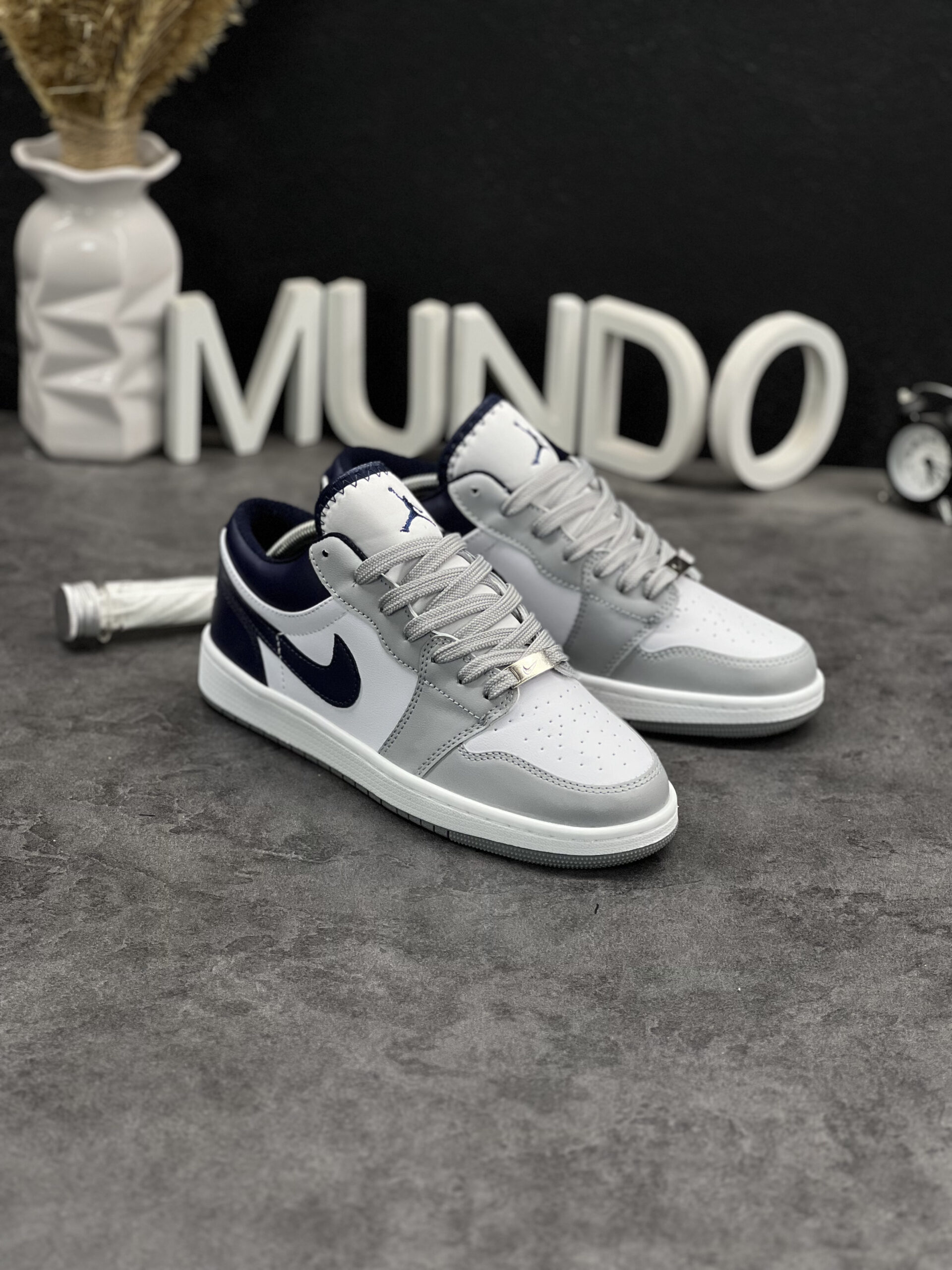 IMG_6375 ایر جردن سفید سرمه ای - Image 4